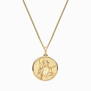 Awe Inspired Artemis Pendant + Beaded Cube Gold Vermeil Necklace Set NIB